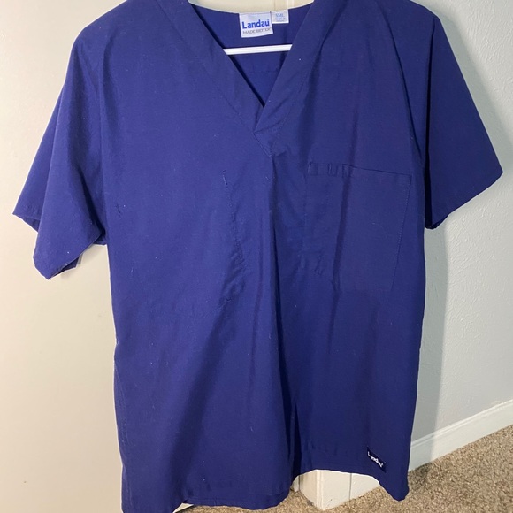 Landau Dark Blue Scrub Top - Picture 3 of 5